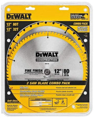 DeWALT - 12" Diam, 1" Arbor Hole Diam, 32 & 80 Tooth Wet & Dry Cut Saw Blade - Carbide-Tipped, Standard Round Arbor - Exact Tool & Supply
