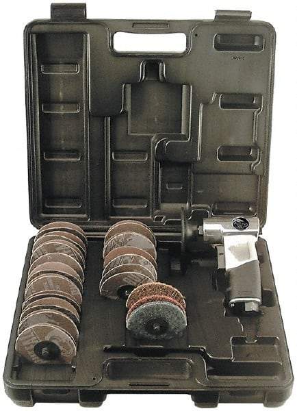 Florida Pneumatic - 3" Max Disc, 15,000 RPM, Pneumatic Handheld Disc Sander - 4 CFM, 1/4 NPT Inlet, 0.33 hp, 90 psi - Exact Tool & Supply