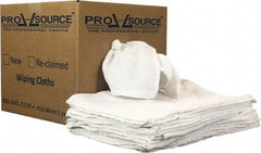 PRO-SOURCE - 19 Inch Long x 16 Inch Wide Virgin Utility Cotton Towels - White, Terry Cloth, Low Lint, 10 Lbs. at 3 to 4 per Pound, Box - Exact Tool & Supply