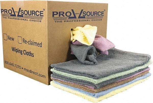 PRO-SOURCE - Virgin Cotton Car Wash Towels - Assorted Colors, Terry Cloth, Low Lint, 10 Lbs. at 2 to 4 per Pound, Box - Exact Tool & Supply