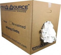 PRO-SOURCE - Cotton Reclaimed Medium Weight Rags - White, Low Lint, 50 Lbs. Bale - Exact Tool & Supply