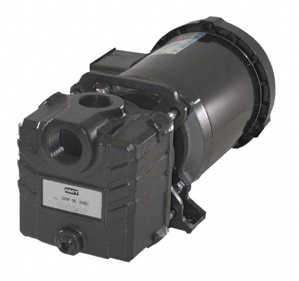 American Machine & Tool - 115/230 Volt, 1 Phase, 1/2 HP, Self Priming Centrifugal Pump - ODP Motor, Cast Iron Housing and Impeller, 59 Ft. Shut Off - Exact Tool & Supply