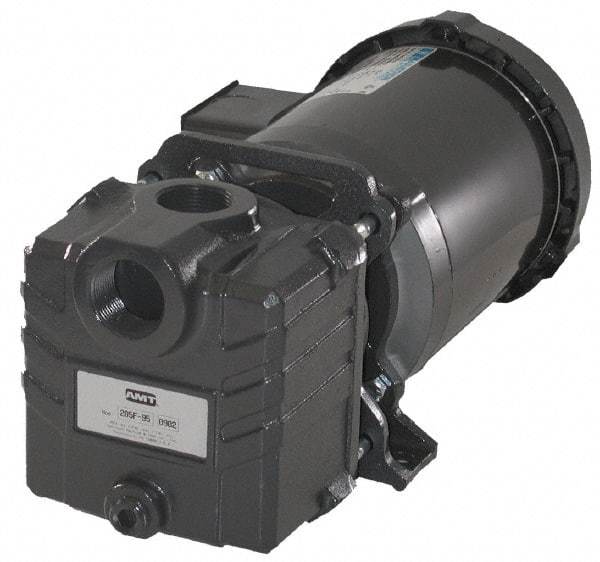 American Machine & Tool - 115/230 Volt, 1 Phase, 3/4 HP, Self Priming Centrifugal Pump - ODP Motor, Cast Iron Housing and Impeller, 65 Ft. Shut Off - Exact Tool & Supply