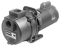 American Machine & Tool - 115/230 Volt, 1 Phase, 1-1/2 HP, High Pressure Self Priming Centrifugal Booster Pump - 1-1/2 Inch Inlet, 50 Head Pressure, Cast Iron Housing, Bronze Impeller, Buna N Seal - Exact Tool & Supply
