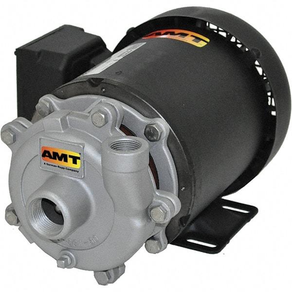 American Machine & Tool - 115/230 Volt, 1 Phase, 1-1/2 HP, Stainless Steel Straight Pump - 1-1/2 Inch Inlet, 1-1/4 Inch Outlet, 66 Max Head psi, Stainless Steel Impeller - Exact Tool & Supply