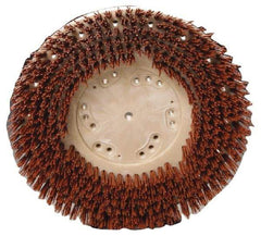 Made in USA - 19" Diam Floor Brush - 17" Machine, 1-1/2" Trim Length, Orange Pad, Nylon - Exact Tool & Supply