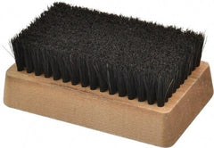 Made in USA - 3/4" Bristle Length, Horsehair Cleaning & Finishing Brush - 4-1/4" Long x 2-1/2" Wide Head, 4-1/4" OAL, Hardwood Block - Exact Tool & Supply