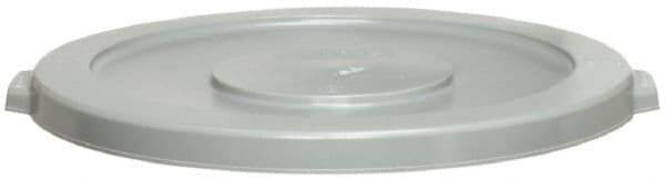 Continental - Round Lid for Use with 32 Gal Round Trash Cans - Gray, Polyethylene, For Huskee Trash Cans - Exact Tool & Supply