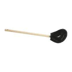 Made in USA - 15" OAL Toilet Bowl Brush - Nylon Bristles, 15" Wood Handle, Black - Exact Tool & Supply