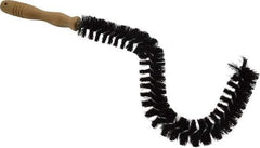 Made in USA - Synthetic Food Service Brush - 6" x 1-1/4" Long x 1-1/4" Wide Head, 6" OAL, Black, Wood Block - Exact Tool & Supply