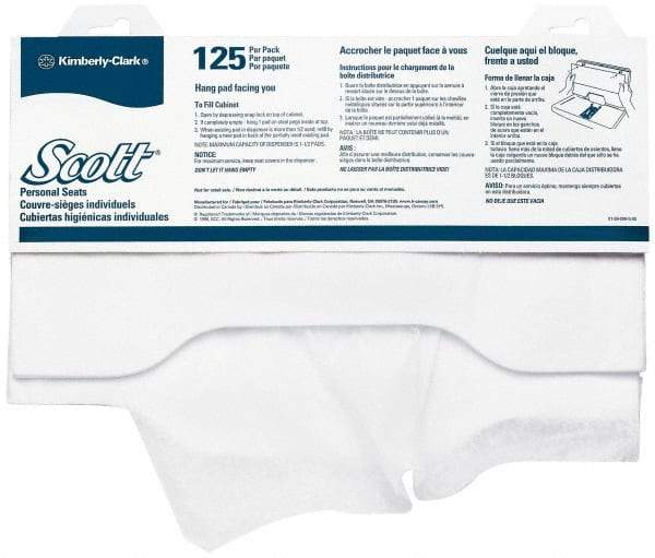 Scott - 18" Long x 15" Wide White Toilet Seat Covers - For In-Sight Toilet Seat Cover Dispensers, Reflections Toilet Seat Cover Dispensers, Windows Toilet Seat Cover Dispensers - Exact Tool & Supply
