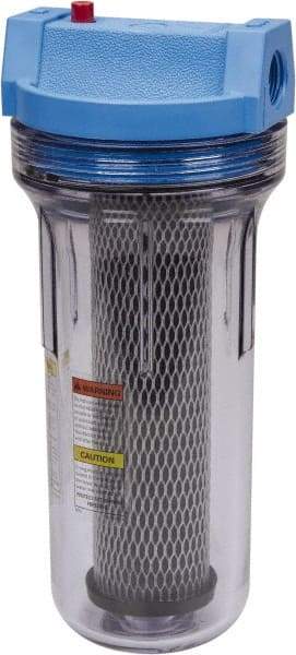 Pentair - 4-5/8 Inch Outside Diameter, 14 Inch Cartridge Length, 5 Micron Rating, Cartridge Filter Assembly - 3/4 Inch Pipe, Reduces Taste, Odor and Sediment - Exact Tool & Supply