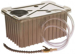 Little Giant Pumps - 5 Gallon Tank Capacity, 1/4" Nozzle Diam, 6' Coolant Line, Polyethylene Tank, Flexible Nozzle, Flood Coolant System - 16-9/16" Tank Length x 10-15/16" Tank Width x 8" Tank Height, Pump not Included - Exact Tool & Supply