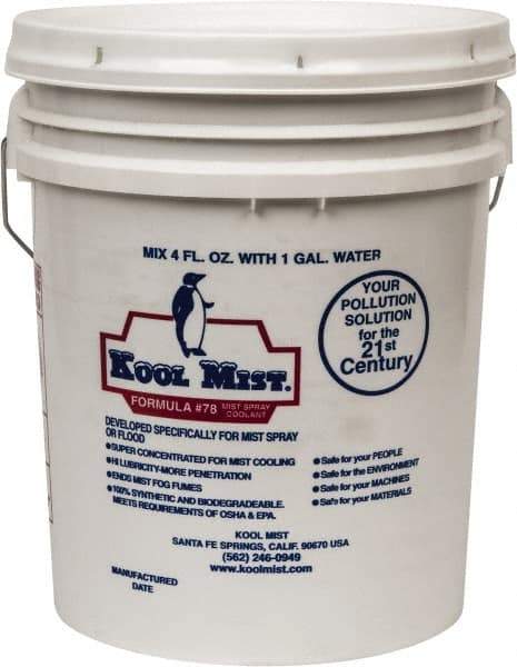 Kool Mist - Formula 78, 5 Gal Pail Cutting Fluid - Water Soluble - Exact Tool & Supply