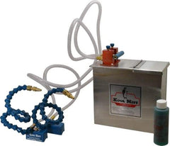 Kool Mist - 2 Outlet, 1 Gal Tank Capacity, Stainless Steel Tank Mist Coolant System - 4' Coolant Line Length, 18" Hose Length, 5/16" Nozzle Diam - Exact Tool & Supply