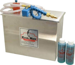 Kool Mist - 1 Outlet, 3 Gal Tank Capacity, Stainless Steel Tank Mist Coolant System - 4' Coolant Line Length, 12" Hose Length, 5/16" Nozzle Diam - Exact Tool & Supply
