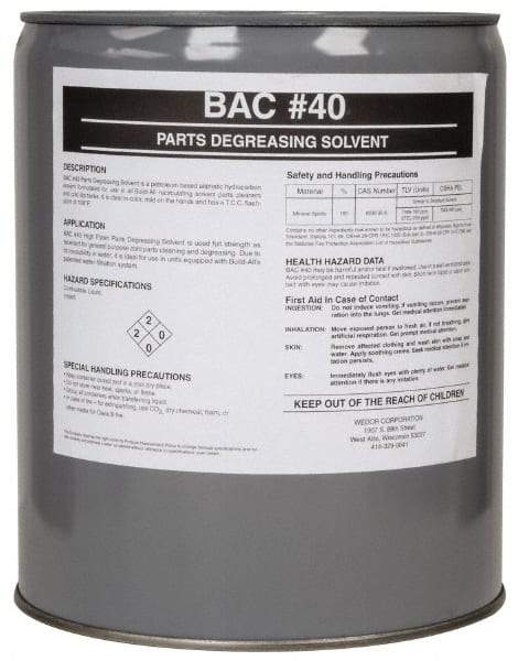 Made in USA - 5 Gal Pail Parts Washer Fluid - Solvent-Based - Exact Tool & Supply