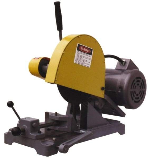 Kalamazoo - 10" Blade Diam, 5/8" Arbor Hole, Straight Chop & Cutoff Saw - 1 Phase, 3,450 RPM, 3 hp, 110/220 Volts, 1-1/2" in Solids at 90°, 2-1/2" in Pipe at 90° - Exact Tool & Supply