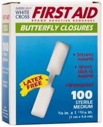 Medique - Butterfly Self-Adhesive Bandage - Plastic Bandage - Exact Tool & Supply