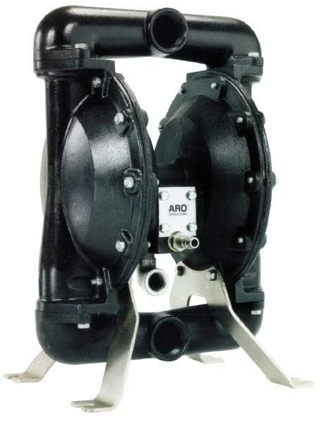 ARO/Ingersoll-Rand - 1-1/2" NPT, Metallic, Air Operated Diaphragm Pump - Nitrile Diaphragm, Aluminum Housing - Exact Tool & Supply