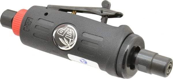 Florida Pneumatic - 1/4" Collet, Straight Handle, Straight Air Die Grinder - 25,000 RPM, Rear Exhaust, 4 CFM, 0.33 hp, 90 psi, 1/4 NPT - Exact Tool & Supply