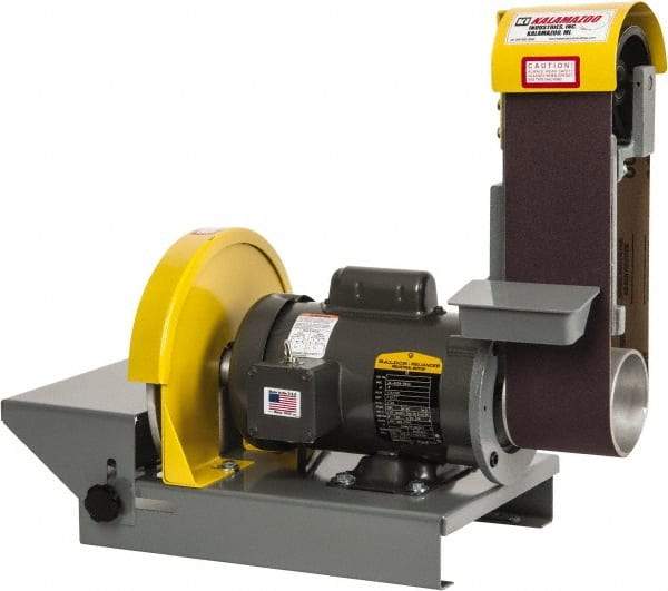 Kalamazoo - 36 Inch Long x 4 Inch Wide Belt, 10 Inch Diameter, Horizontal and Vertical Combination Sanding Machine - 1/2 HP, Single Phase - Exact Tool & Supply