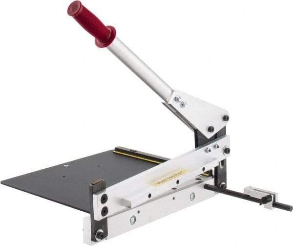 Made in USA - 12 Inch Long x 23 Inch Wide x 15 Inch Deep x 8 Inch High, Hand Slitting Bench Shear - 0.02 Inch Mild Steel, 0.04 Inch Aluminum and 0.025 Inch Brass Capacity - Exact Tool & Supply