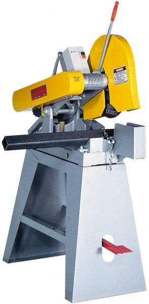 Everett - 14 or 16" Blade Diam, 1" Arbor Hole, Straight Chop & Cutoff Saw - 3 Phase, 7-1/2 hp, 230 Volts, 2" in Solids at 90° - Exact Tool & Supply