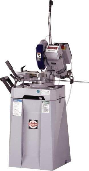 Dake - 2 Cutting Speeds, 12" Blade Diam, Cold Saw - 22 & 44 RPM Blade Speed, Floor Machine, 3 Phase, Compatible with Ferrous/Non-Ferrous Material - Exact Tool & Supply