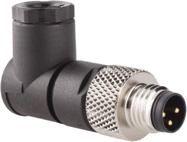 Brad Harrison - 4 Amp, Male 90° Field Attachable Connector Sensor and Receptacle - 60 VAC, 75 VDC, IP67 Ingress Rating - Exact Tool & Supply