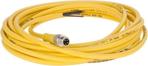 Brad Harrison - 4 Amp, M8 Male Straight to Pigtail Cordset Sensor and Receptacle - 60 VAC, 75 VDC, 4m Cable Length, IP68 Ingress Rating - Exact Tool & Supply