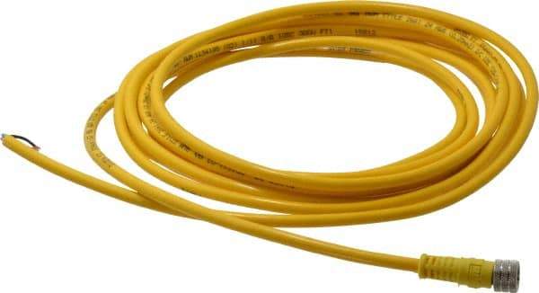 Brad Harrison - 3 Amp, M8 Female Straight to Pigtail Cordset Sensor and Receptacle - 60 VAC, 75 VDC, 4m Cable Length, IP68 Ingress Rating - Exact Tool & Supply
