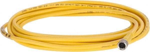 Brad Harrison - 3 Amp, M8 Female Straight to Pigtail Cordset Sensor and Receptacle - 60 VAC, 75 VDC, 4m Cable Length, IP68 Ingress Rating - Exact Tool & Supply