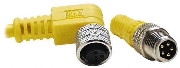 Brad Harrison - 3 Amp, M8 Male 90° to Pigtail Cordset Sensor and Receptacle - 60 VAC, 75 VDC, 4m Cable Length, IP67 Ingress Rating - Exact Tool & Supply