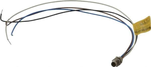 Brad Harrison - 4 Amp, M8 Male Straight Receptacle - 60 VAC, 75 VDC, 0.30m Cable Length, IP67 Ingress Rating - Exact Tool & Supply