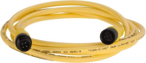 Brad Harrison - Female to Male Cordset Sensor and Receptacle - 250 VAC/VDC, 6 Ft. Long Cable, IP68 Ingress Rating - Exact Tool & Supply
