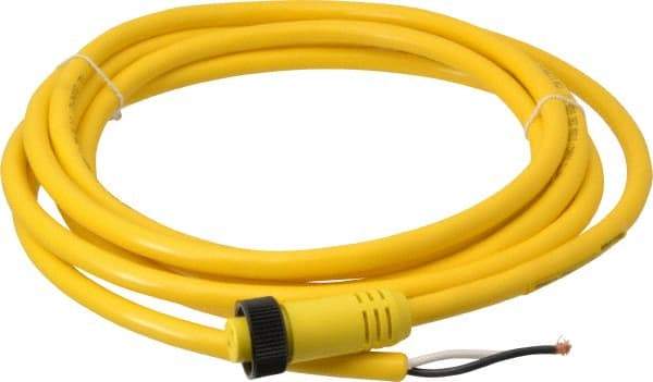Brad Harrison - 13 Amp, Female Straight to Pigtail Cordset Sensor and Receptacle - 600 Volt, 3.66m Cable Length, IP67 Ingress Rating - Exact Tool & Supply