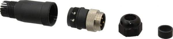 Brad Harrison - 8 Amp, Male Straight Field Attachable Connector Sensor and Receptacle - 600 VAC/VDC, IP67 Ingress Rating - Exact Tool & Supply