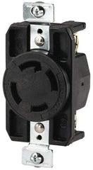Cooper Wiring Devices - 125/250 VAC, 30 Amp, L14-30R NEMA, Self Grounding Receptacle - 3 Poles, 4 Wire, Female End, Black - Exact Tool & Supply