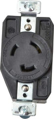 Cooper Wiring Devices - 125 VAC, 20 Amp, L5-20R NEMA, Self Grounding Receptacle - 2 Poles, 3 Wire, Female End, Black - Exact Tool & Supply
