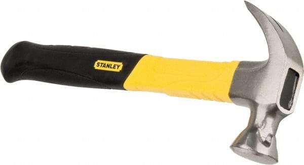 Stanley - 1 Lb Head, Curved Claw Nail Hammer - 13" OAL, Carbon Steel Head, Graphite Handle with Grip - Exact Tool & Supply