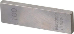 Mitutoyo - 0.1" Rectangular Steel Gage Block - Accuracy Grade 0, Includes Certificate of Inspection - Exact Tool & Supply