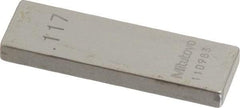 Mitutoyo - 0.117" Rectangular Steel Gage Block - Accuracy Grade 0, Includes Certificate of Inspection - Exact Tool & Supply