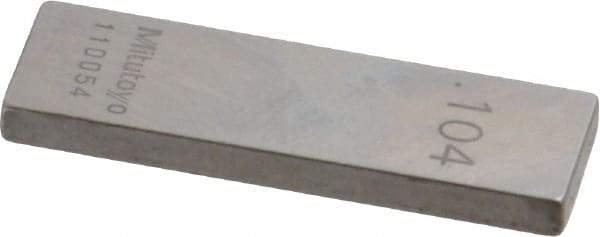 Mitutoyo - 0.104" Rectangular Steel Gage Block - Accuracy Grade 0, Includes Certificate of Inspection - Exact Tool & Supply