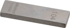 Mitutoyo - 0.104" Rectangular Steel Gage Block - Accuracy Grade 0, Includes Certificate of Inspection - Exact Tool & Supply