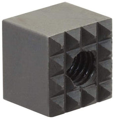 Fairlane - 3/8" Square, 10-32 Thread, 3/8" High, Extra Fine Tooth Grade, Diamond Serration, High Speed Steel, Square Positioning Gripper - 0.03 x 45A° Chamfer, Black Oxide Finish - Exact Tool & Supply