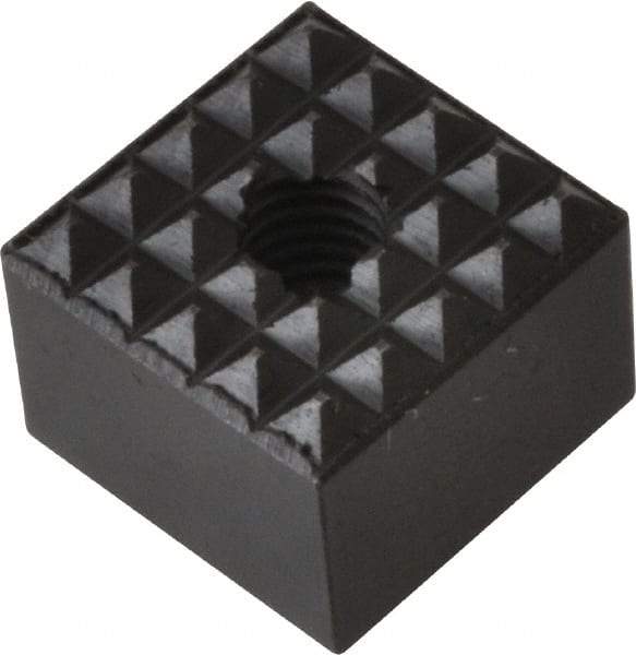 Fairlane - 1/2" Square, 10-32 Thread, 3/8" High, Extra Fine Tooth Grade, Diamond Serration, High Speed Steel, Square Positioning Gripper - 0.03 x 45A° Chamfer, Black Oxide Finish - Exact Tool & Supply