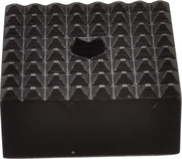 Fairlane - 3/4" Square, 10-32 Thread, 3/8" High, Extra Fine Tooth Grade, Diamond Serration, High Speed Steel, Square Positioning Gripper - 0.03 x 45A° Chamfer, Black Oxide Finish - Exact Tool & Supply