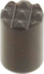 Fairlane - 8-32 Thread, 1/4" Diam, 3/8" High, Threaded, Extra Fine Tooth Grade Diamond Serration Tooth Pattern, High Speed Steel, Round Positioning Gripper - Black Oxide Coated - Exact Tool & Supply