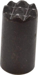Fairlane - 8-32 Thread, 1/4" Diam, 1/2" High, Threaded, Extra Fine Tooth Grade Diamond Serration Tooth Pattern, High Speed Steel, Round Positioning Gripper - Black Oxide Coated - Exact Tool & Supply